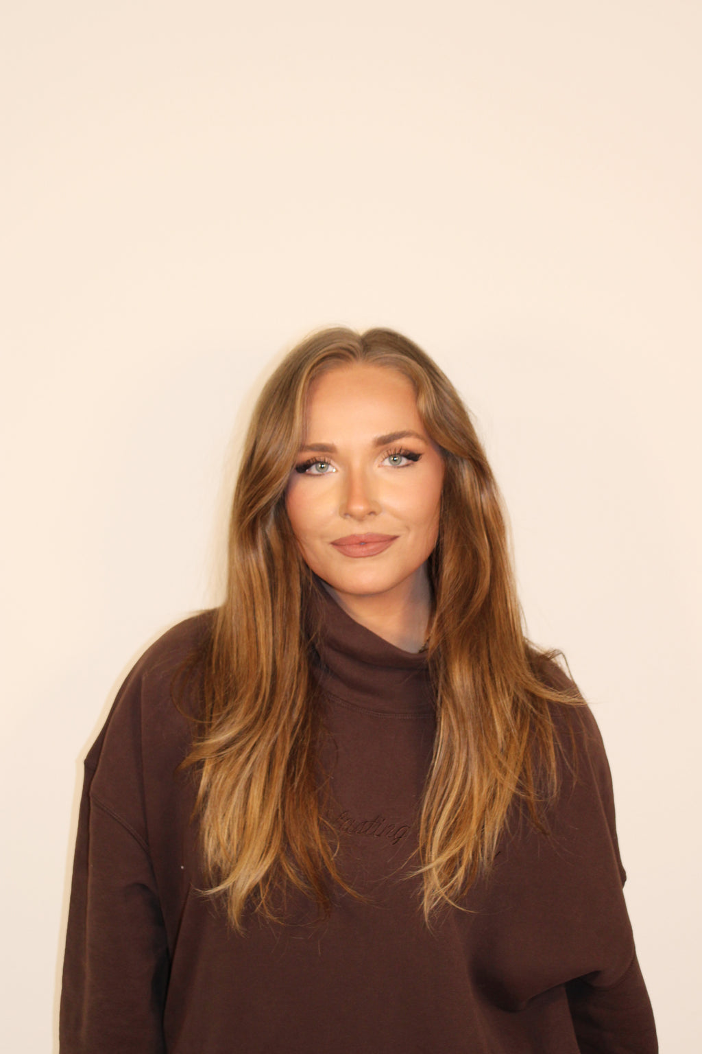 Espresso Brown Mock Neck Sweatshirt