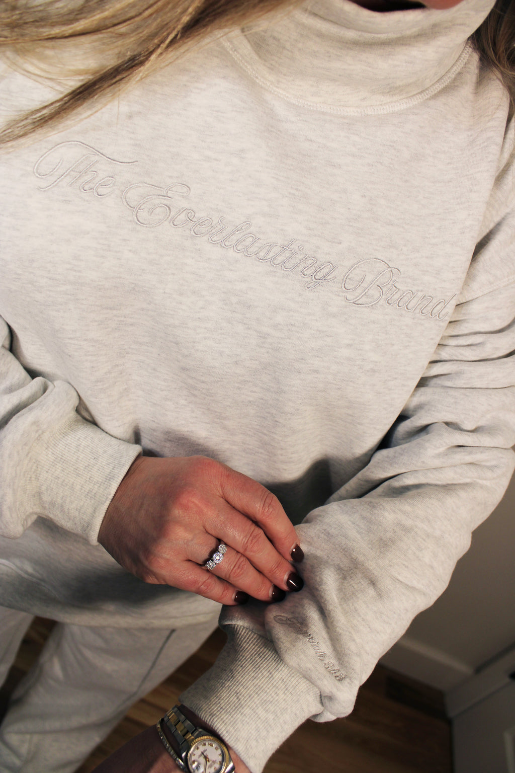 Cloud Gray Mock Neck Sweatshirt